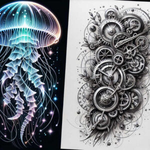 animals-with-energy-realism-sharp-focus-for-scapula – tattoo design ideas free ai generated – Gallery: water-animals-inkby-ai