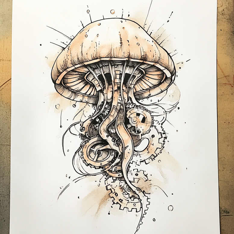 water-animals tattoo design ideas Surrealism phantasmagoria marine elegance for ankle