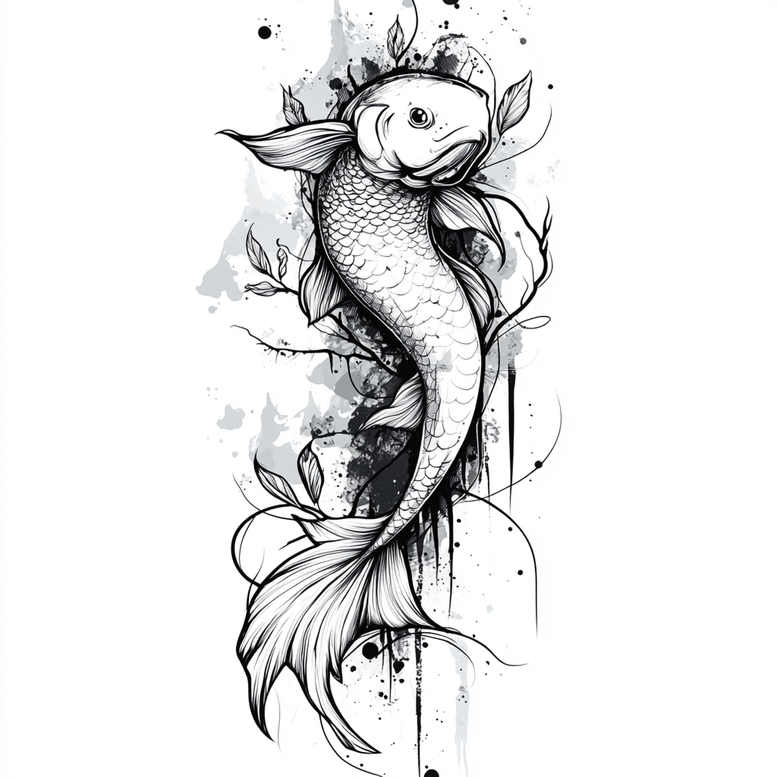 water-animals tattoo design ideas refined lines wild water symbolising resilience