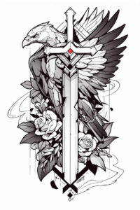 weapon-tattoo-spiritual-focus-for-lower-back – tattoo design ideas free ai generated – Gallery: weapons-inkby-ai