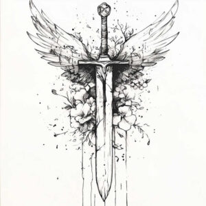 spears-chakra-for-back-of-neck – tattoo design ideas free ai generated – Gallery: weapons-inkby-ai
