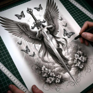 military-weapons-puzzle-pattern-for-chest – tattoo design ideas free ai generated – Gallery: weapons-inkby-ai