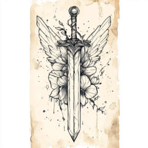 swords-puzzle-pattern-for-temple – tattoo design ideas free ai generated – Gallery: weapons-inkby-ai