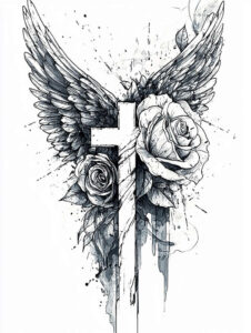 3d-wings-tattoo – tattoo design ideas free ai generated – surrealism-ethereal-textures – for-stomach – Gallery: wings-inkby-ai
