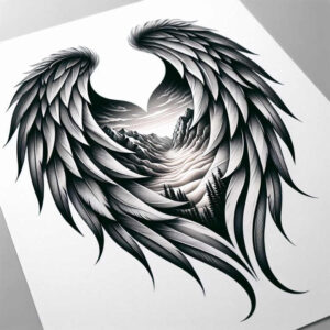 3d-wings-tattoo – tattoo design ideas free ai generated – surrealism-morphic – for-knee – Gallery: wings-inkby-ai
