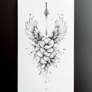 abstract-wings-tattoo – tattoo design ideas free ai generated – neotraditional-artful-color – for-shoulder – Gallery: wings-inkby-ai