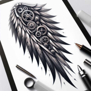 angel-wing-tattoo – tattoo design ideas free ai generated – realism-skin-texture – for-upper-back – Gallery: wings-inkby-ai