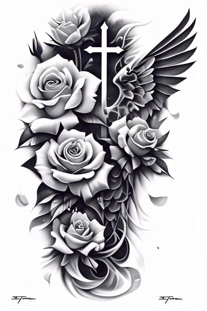 angel-wing-tattoo – tattoo design ideas free ai generated – surrealism-dynamic-shapes – for-back – Gallery: wings-inkby-ai