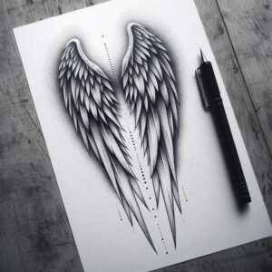 angel-wings-tattoo – tattoo design ideas free ai generated – surrealism-phantasmagoria – for-side-torso – Gallery: wings-inkby-ai