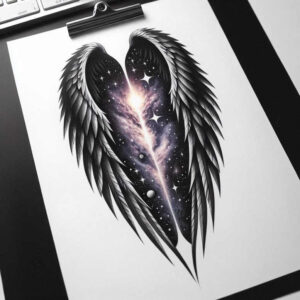 angelic-motif-wings-tattoo – tattoo design ideas free ai generated – surrealism-distorted-reality – for-fingers – Gallery: wings-inkby-ai