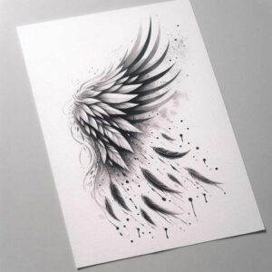 artistic-detail-wings-tattoo – tattoo design ideas free ai generated – surrealism-visionary – for-stomach – Gallery: wings-inkby-ai