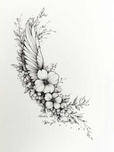 artistic-wings-tattoo – tattoo design ideas free ai generated – realism-textured-skin – for-back-of-neck – Gallery: wings-inkby-ai