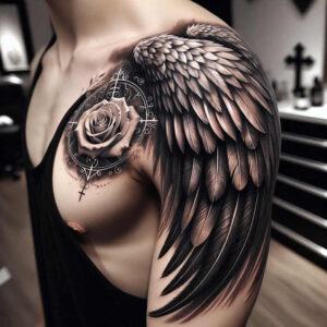 artistic-wings-tattoo – tattoo design ideas free ai generated – surrealism-fantasy-inspired – for-heel – Gallery: wings-inkby-ai