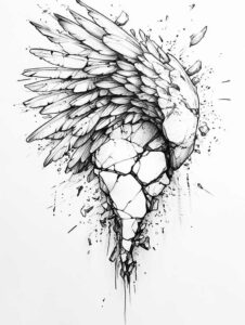 detailed-wings-tattoo – tattoo design ideas free ai generated – realism-real-ink-flow – for-lower-chest – Gallery: wings-inkby-ai