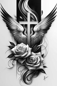 energy-wings-tattoo – tattoo design ideas free ai generated – realism-soft-focus – for-full-back – Gallery: wings-inkby-ai