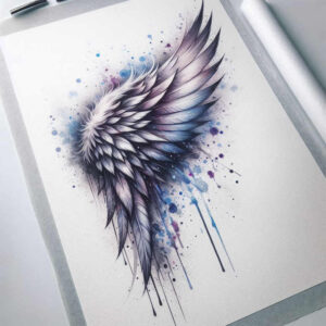 expressive-wings-tattoo – tattoo design ideas free ai generated – neotraditional-bold-highlights – for-thigh – Gallery: wings-inkby-ai