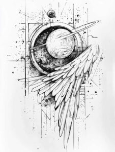 expressive-wings-tattoo – tattoo design ideas free ai generated – surrealism-distorted-perspective – for-arm – Gallery: wings-inkby-ai