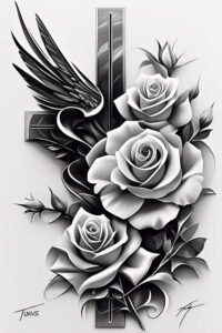 feather-wings-tattoo – tattoo design ideas free ai generated – neotraditional-artful-color – for-knee – Gallery: wings-inkby-ai