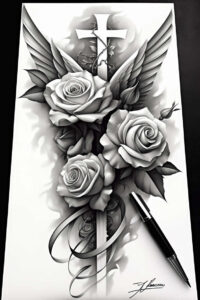 feather-wings-tattoo – tattoo design ideas free ai generated – neotraditional-solid-blacks – for-abdomen – Gallery: wings-inkby-ai