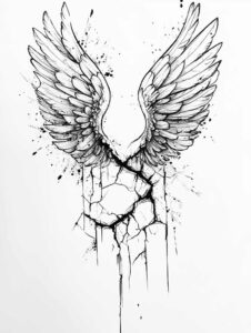 for-women – tattoo design ideas free ai generated – realism-life-like – for-lower-thigh – Gallery: wings-inkby-ai