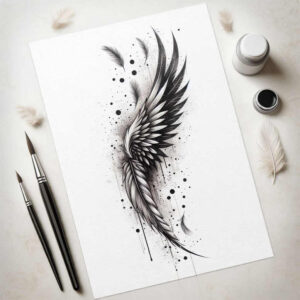 for-women – tattoo design ideas free ai generated – surrealism-symbolic-motifs – for-neck – Gallery: wings-inkby-ai