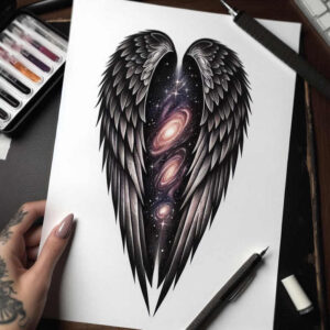 freedom-and-protection-wings-tattoo – tattoo design ideas free ai generated – neotraditional-layered-fill – for-back – Gallery: wings-inkby-ai
