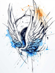 freedom-and-protection-wings-tattoo – tattoo design ideas free ai generated – realism-tactile-shading – for-upper-back – Gallery: wings-inkby-ai