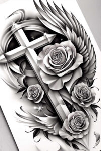 freedom-and-protection-wings-tattoo – tattoo design ideas free ai generated – surrealism-transcendent – for-outer-arm – Gallery: wings-inkby-ai