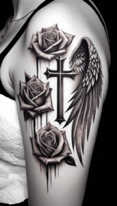 freedom-motif-wings-tattoo – tattoo design ideas free ai generated – neotraditional-deep-blacks – for-lower-chest – Gallery: wings-inkby-ai