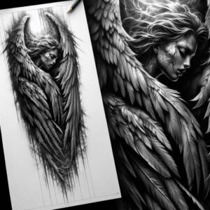 freedom-motif-wings-tattoo – tattoo design ideas free ai generated – realism-minimal-grain – for-lower-back – Gallery: wings-inkby-ai