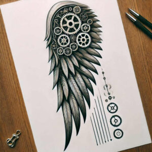 freedom-motif-wings-tattoo – tattoo design ideas free ai generated – realism-subtle-saturation – for-side – Gallery: wings-inkby-ai