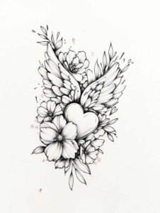 geometric-wings-tattoo – tattoo design ideas free ai generated – realism-depth-realism – for-back-of-neck – Gallery: wings-inkby-ai