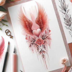 guardian-angel-wings-tattoo – tattoo design ideas free ai generated – realism-clean-lines – for-triceps – Gallery: wings-inkby-ai
