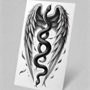 harmony-motif-wings-tattoo – tattoo design ideas free ai generated – realism-balanced-light – for-scapula – Gallery: wings-inkby-ai