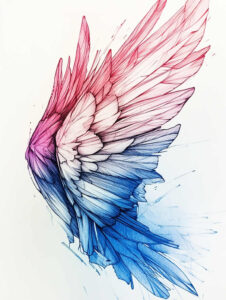 harmony-motif-wings-tattoo – tattoo design ideas free ai generated – realism-illustrative-style – for-lower-arm – Gallery: wings-inkby-ai