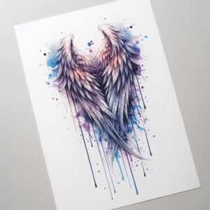 harmony-motif-wings-tattoo – tattoo design ideas free ai generated – realism-reflective-light – for-spine – Gallery: wings-inkby-ai