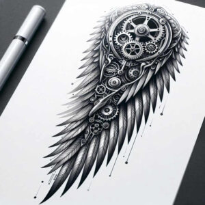 hope-symbol-wings-tattoo – tattoo design ideas free ai generated – realism-depth-shading – for-ankle – Gallery: wings-inkby-ai