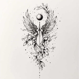 inspiration-motif-wings-tattoo – tattoo design ideas free ai generated – realism-smooth-complexion – for-temple – Gallery: wings-inkby-ai