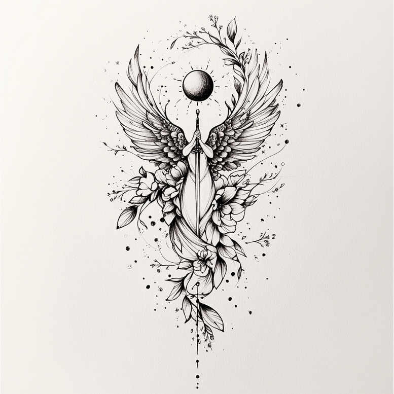 inspiration-motif-wings-tattoo – tattoo design ideas free ai generated – realism-smooth-complexion – for-temple – Gallery: wings-inkby-ai
