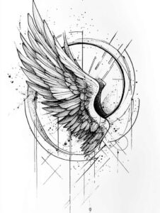 life-energy-wings-tattoo – tattoo design ideas free ai generated – neotraditional-solid-fill – for-sternum – Gallery: wings-inkby-ai