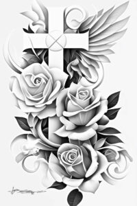 life-energy-wings-tattoo – tattoo design ideas free ai generated – realism-highlight-detail – for-back-shoulder – Gallery: wings-inkby-ai