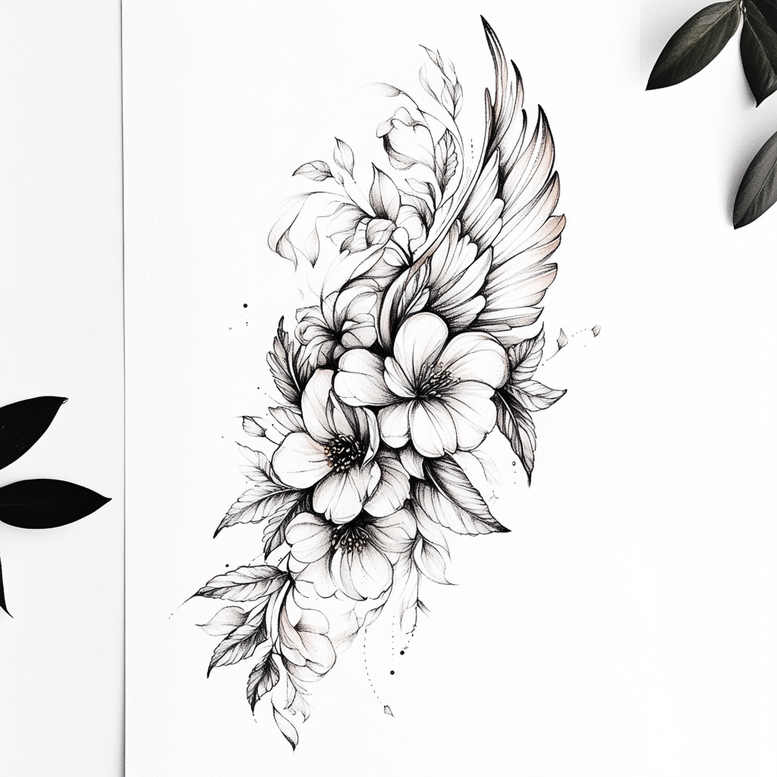 life-energy-wings-tattoo – tattoo design ideas free ai generated – surrealism-vivid-hallucination – for-fingers – Gallery: wings-inkby-ai