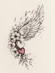 life-motif-wings-tattoo – tattoo design ideas free ai generated – realism-dynamic-shadows – for-heel – Gallery: wings-inkby-ai