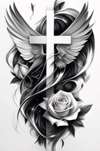 life-motif-wings-tattoo – tattoo design ideas free ai generated – surrealism-melted-shapes – for-lower-arm – Gallery: wings-inkby-ai