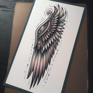 light-and-shadow-wings-tattoo – tattoo design ideas free ai generated – surrealism-metamorphosis – for-upper-shoulder – Gallery: wings-inkby-ai