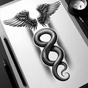 light-effects-wings-tattoo – tattoo design ideas free ai generated – neotraditional-artful-color – for-fingers – Gallery: wings-inkby-ai