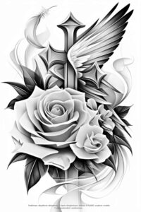 light-motif-wings-tattoo – tattoo design ideas free ai generated – realism-true-to-life – for-temple – Gallery: wings-inkby-ai