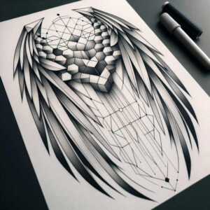 light-motif-wings-tattoo – tattoo design ideas free ai generated – surrealism-bizarre – for-spine – Gallery: wings-inkby-ai