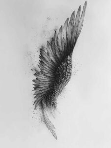 light-motif-wings-tattoo – tattoo design ideas free ai generated – surrealism-blurred-edges – for-elbow – Gallery: wings-inkby-ai