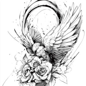 light-motif-wings-tattoo – tattoo design ideas free ai generated – surrealism-metaphysical – for-upper-shoulder – Gallery: wings-inkby-ai